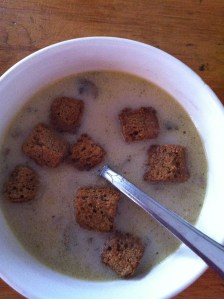 mushroom soup in bowl