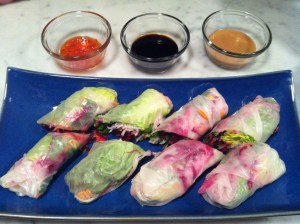 spring rolls on plate